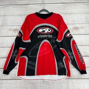 Vintage Answer Racing Long Sleeve Motocross Jersey Mens XXL White Black Red